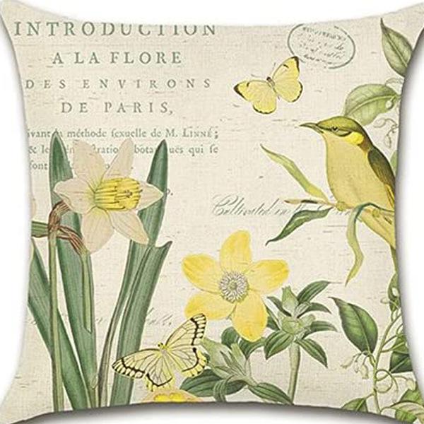Ретро Растение Цветочный Принт Лен Наволочка Дом Гостиная Диван Автомобильная Подушка