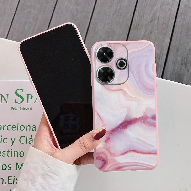 Fashion Marble Soft Silicone Case For Xiaomi Redmi Note 13 Pro 13C Samsung A35 A55 M35 M34 iPhone Huawei Honor 200 Camera Protective Shockproof Cover