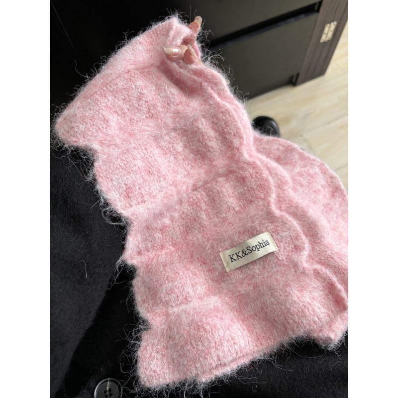 Soft Waxy Plush Cross Scarf Women's Autumn and Winter New Versatile Simple Skin-friendly Warm Small Scarf Student Scarf