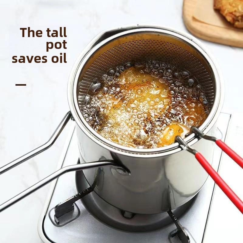 Мини-сковорода из нержавеющей стали 304 с многофункциональным фильтром для экономии масла для жареных продуктов