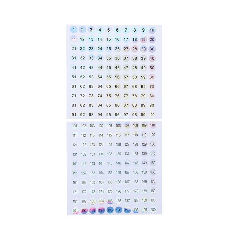Водонепроницаемый номер 1-200 лазерные этикетки наклейки лак для ногтей губная помада бирки с номерами
