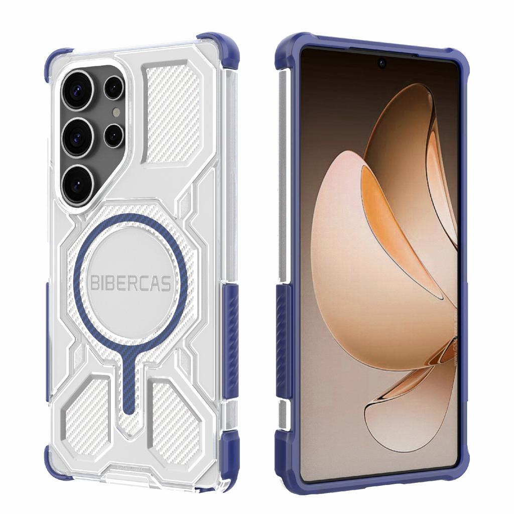 BIBERCAS J-16 Transparent Series For Samsung Galaxy S25 Ultra Case Compatible with MagSafe TPU+PC Phone Cover