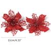 5/10Pcs Christmas Decoration 11CM Artificial Flowers Xma Tree Pendant Ornaments Home Decor Navidad New Year 2025 Party Supplies