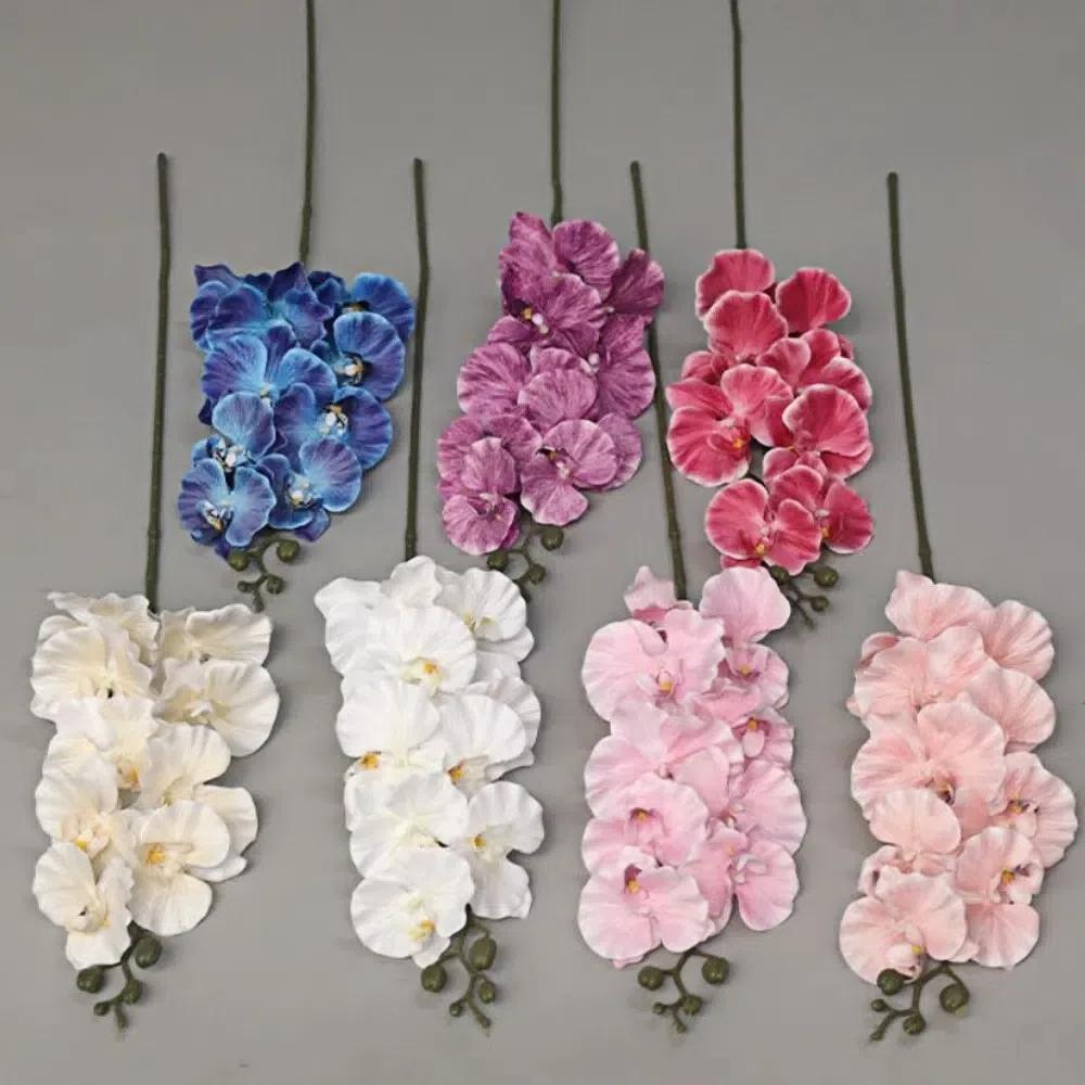9 Heads Simulation Flower 98cm Silk Flower New Artificial Butterfly Orchid Wedding Decoration