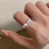 Woman Rings Niche Design Sense Of Pearl Cross Ring Simple Cold Wind Light Luxury Sense Of Index Finger Ring Female Fashion Personality