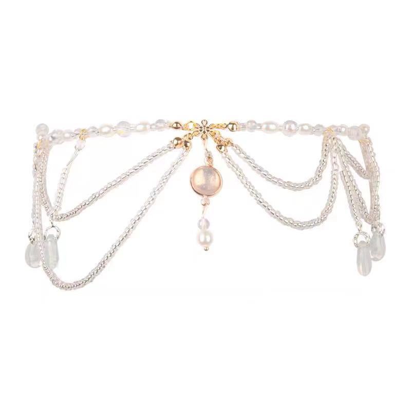 Танец на лбу Подвеска для бровей Головной убор Древний стиль Покрывает лицо Шторы Цепочка на лоб Капля воды Украшение для волос Цепочка на голову Ожерелье