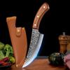 Cleaver Knife High Carbon Steel Kitchen Knives Meat Vegetables Fish Chicken Chef Knife Wood Handl Cooking Butcher Damascus Knife