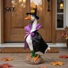 Goose Outfit with Pumpkins 1 Set Halloween Outfit, Lawn Festive Clothes Pumpkin Spider Pointed Costume Elements Hat, Porch for 23 Inch Statue Outdoor