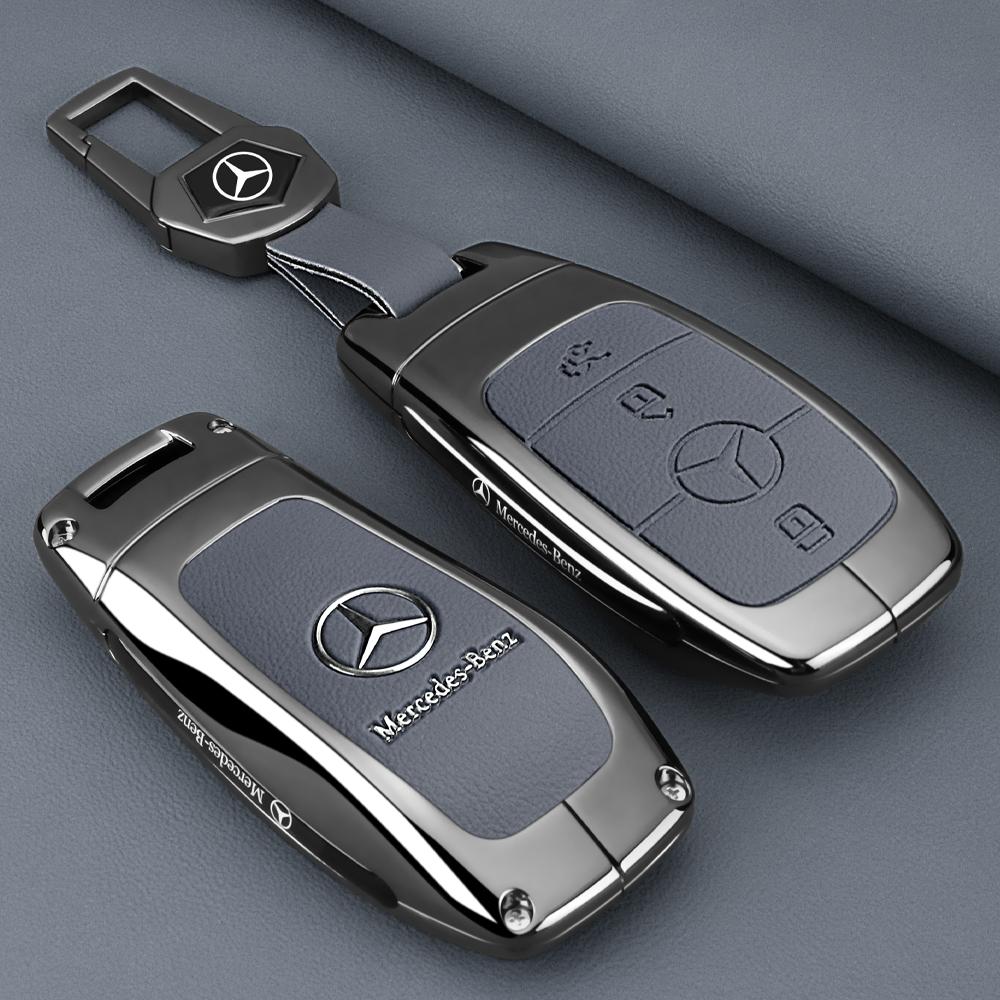 ZJH5 Leather Smart Remote Key Protector Car Key Case Cover For Mercedes Benz A C E S GLC GLE GLB W204 W205 W206 W212 W213 W221 W223