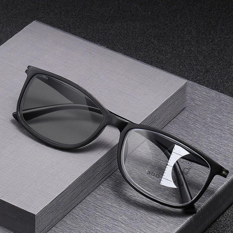 Фотохромные мультифокальные очки для чтения Анти-синий свет Очки для дальнозоркости Деловые Очки для пресбиопии высокой четкости +1.0 ~+4.0