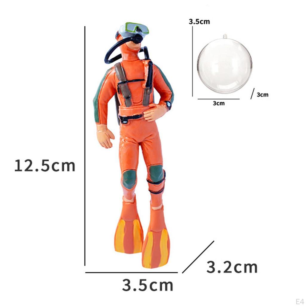 Diver Figure Tank Decorations, Creative Simulation Cute Figurine, Mini Aquarium