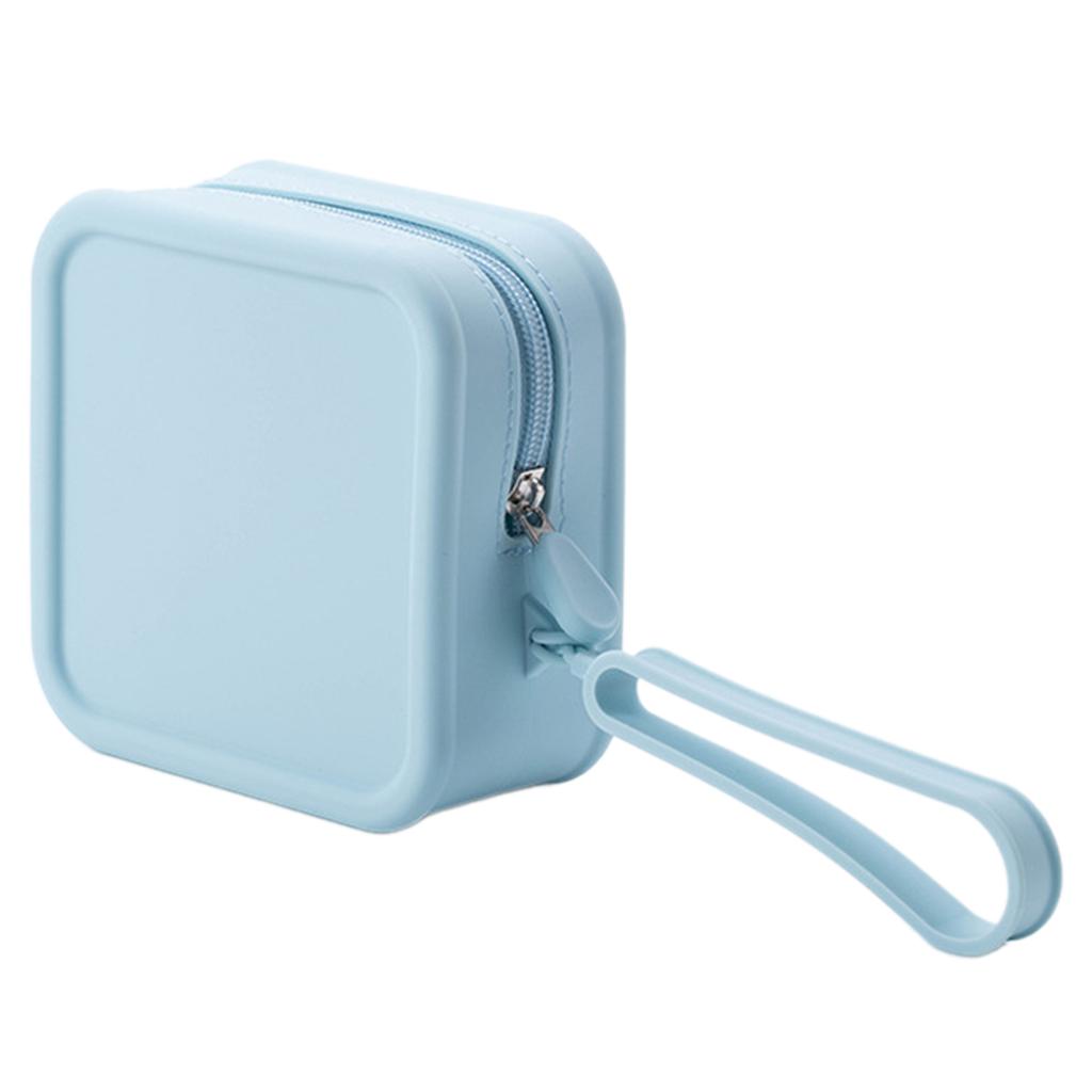 Candy Color Silicone Makeup Bag,Portable Lanyard Cosmetic Case Waterproof Zipper Toiletries Pouch,Mini Wallet Coin Purse