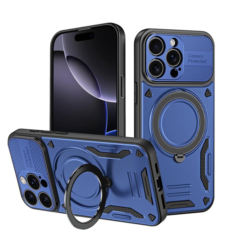 Прочный противоударный магнитный чехол-броня для Apple iPhone 11 12 13 14 15 16 17 Pro Max Plus Air Держатель-кольцо Стенд Чехол для телефона