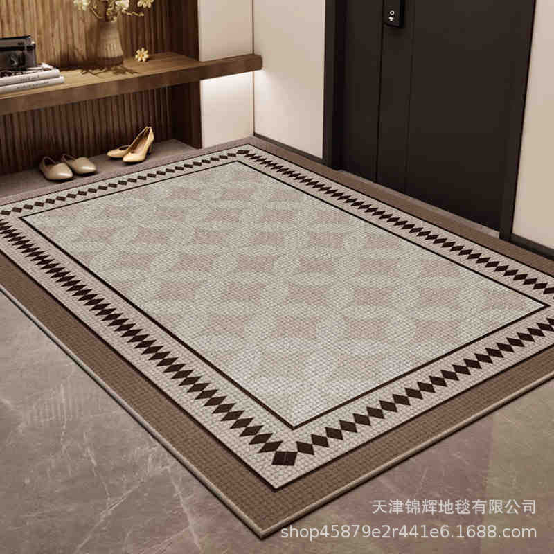 New Chinese-Style Entrance Door Porch Ring Fleece Floor Mat, Advanced Sense Of Door Entry, Dirt-Resistant And Easy To Take Care Of