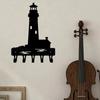 1pc Lighthouse Key Rack Hanger - 6 Inch Wide Metal Wall Art for Key, Towel, Coat - Organizer and Storage Rack