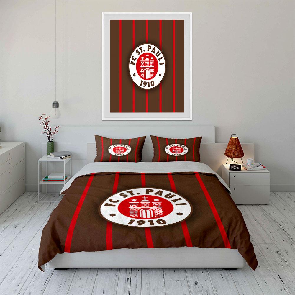 FC St. Pauli Logo Design Set Bedding Duvet Cover Set Duvet Cover Pillowcases (1*Duvet Cover 2*Pillowcases, without duvet insert)