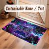 Game Controller Theme Crystal Velvet Floor Rug Personalized Custom Name Text Warm Carpet Home Decoration