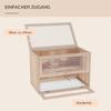 Wooden Hamster Cage Mouse Mice Rodent Small Animals Hutch Exercise Play House 60 x 35 x 42cm, Natural Wood Finish