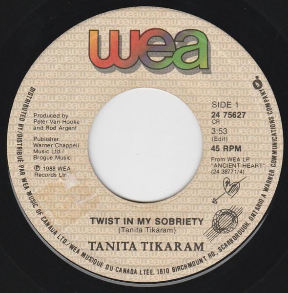 7-дюймовая пластинка TANITA TIKARAM - Twist In My Sobriety 2475627 WEA 1988 Канада Танцевальная и электронная музыка Б/у