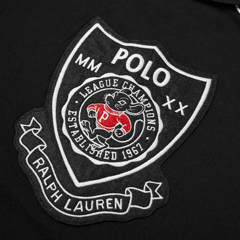 Polo Ralph Lauren Мужская рубашка-поло с коротким рукавом и вышивкой логотипа маленькой пони Черный 710787745-001