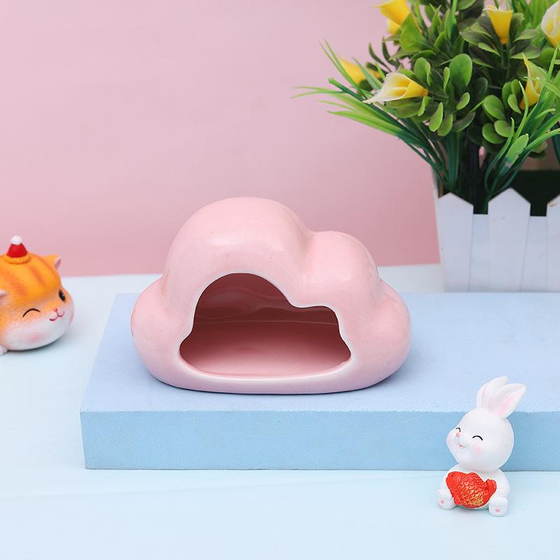 Керамическое гнездо для домашних животных Летняя прохлада Керамическое гнездо Охлаждающее летнее убежище для хомяков Креативное облако Ледяной домик для хомяков