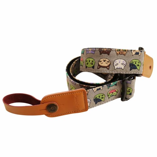 MUSIC FIRST? Original Design Cute Cartoon "Watermelon Cat" Soft Cotton & Genuine Leather Ukulele Strap/Ukulele Shoulder Strap (Includes One "MUSIC FIR