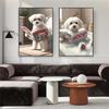 Funny Bathroom Maltese Dog Toilet Looking Magazine Wall Art, HD Canvas Print Poster, Home, Kids Bathroom, Room Decor