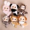 Cute Fluffy Animal Pendant Soft Fluffy Baby Face Cat Tiger Rabbit Panda Puppy Key Ring for Backpack Keys Stress Relief Gift Accessory