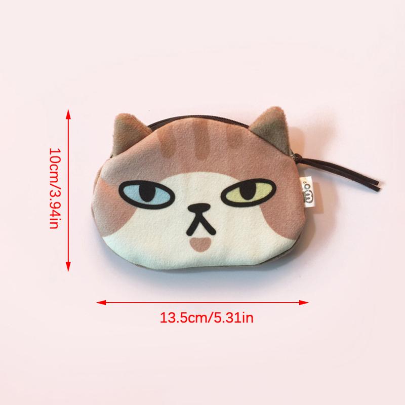 Сумки для наушников Kawaii Cat, детский кошелек для монет, интересные наушники с выражением кота, кабель для передачи данных, портативная сумка для хранения
