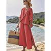 11161116 New European and American women's clothing casual vacation style simple and loose split two-piece set