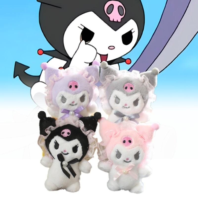 Adorable Cute Sanrio Lolita Kuromi Plush Toy Doll Soft Bag Charm Keychain