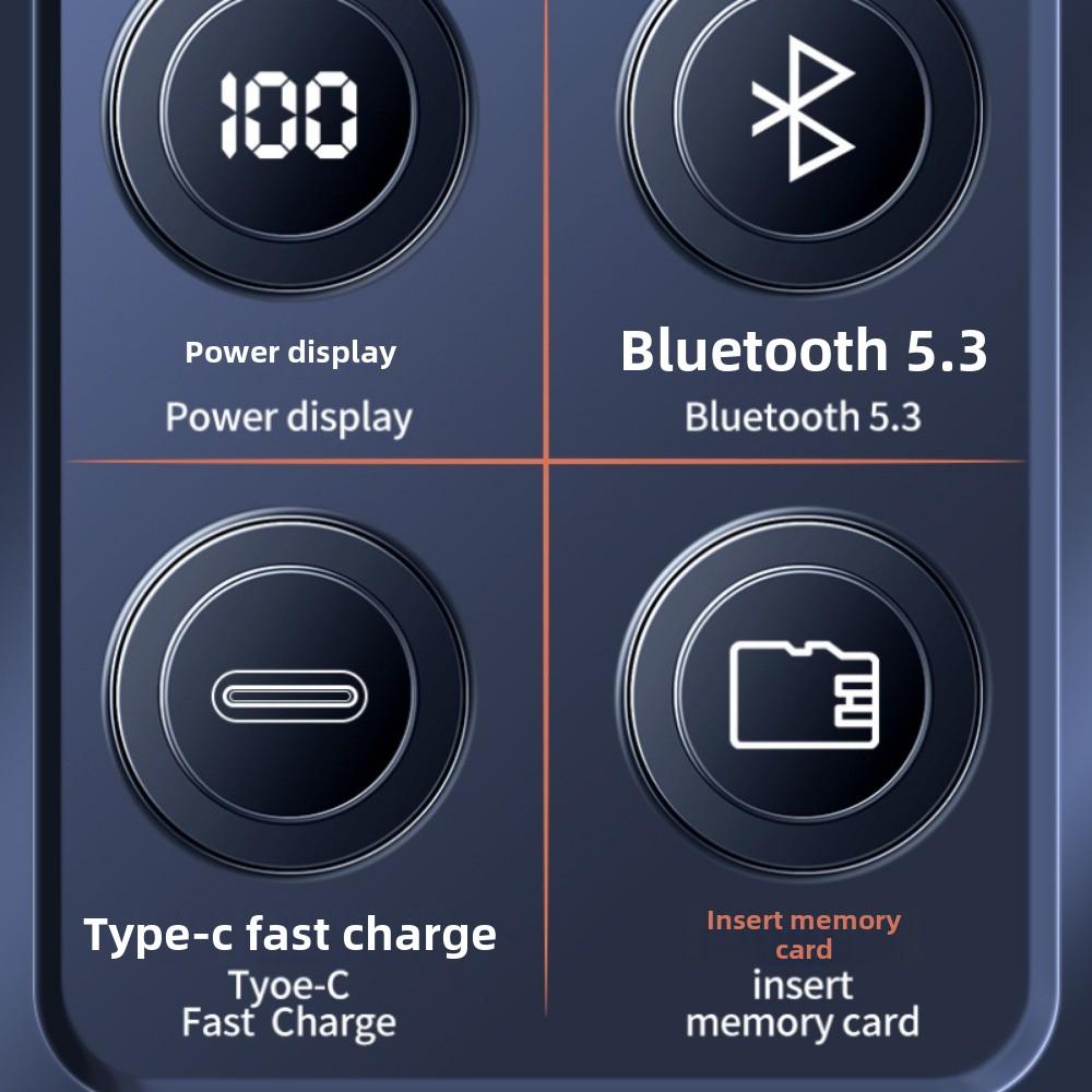 Новая трансграничная Bluetooth-гарнитура 5.3 с цифровым дисплеем и костной проводимостью, водонепроницаемые спортивные наушники без ушей, беспроводная вставная штангенциркуль