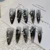 Gothic Punk Liquid Metal Butterfly Handmade Wearable Nails - Removable High-End Manicure