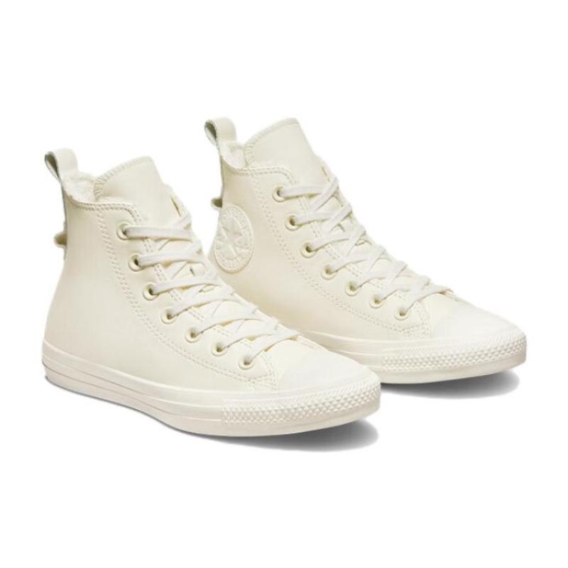 Converse Chuck Taylor All Star Модные Повседневные Универсальные Кожаные Эспадрильи на Высокой Платформе Женские Белые