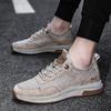 Sneakers Men's Summer Breathable Leather Mesh Shoes Men's Large Mesh Hollow Soft Sole Lightweight Non-slip Casual Jogging Shoes
