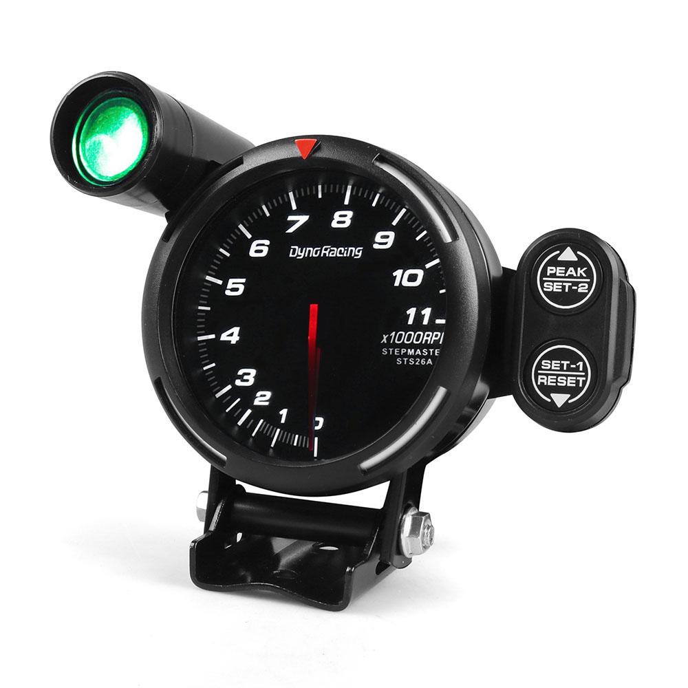 Dynoracing 80MM Tachometer RPM Gauge High Speed Stepper Motor 7 Colors 0-11000 RPM Meter With Shift Light and Peak Warning