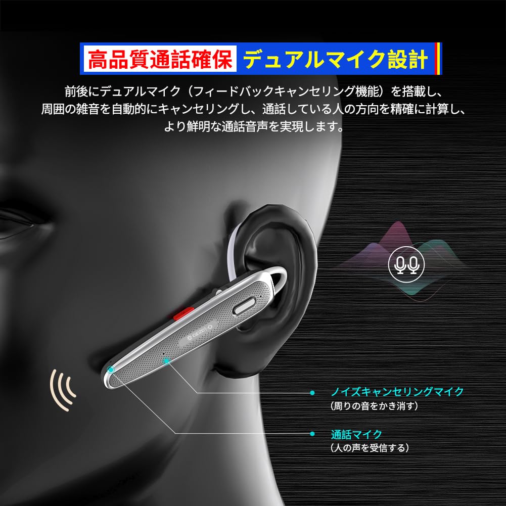Беспроводные наушники Lavodio Bluetooth-гарнитура Двойной микрофон Шумоподавление ENC Одновременное подключение к 2 Беззвучный Умная функция Windows [aptX™ &
