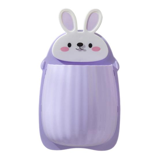 Настенный держатель для зубных щеток, противоскользящая полка для хранения в форме мультяшного кролика, самоклеящаяся настенная полка для хранения с глубоким карманом