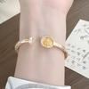 9999 Sterling Silver Hand-Painted Gold Chinese Open Bracelet with Auspicious Words for Women