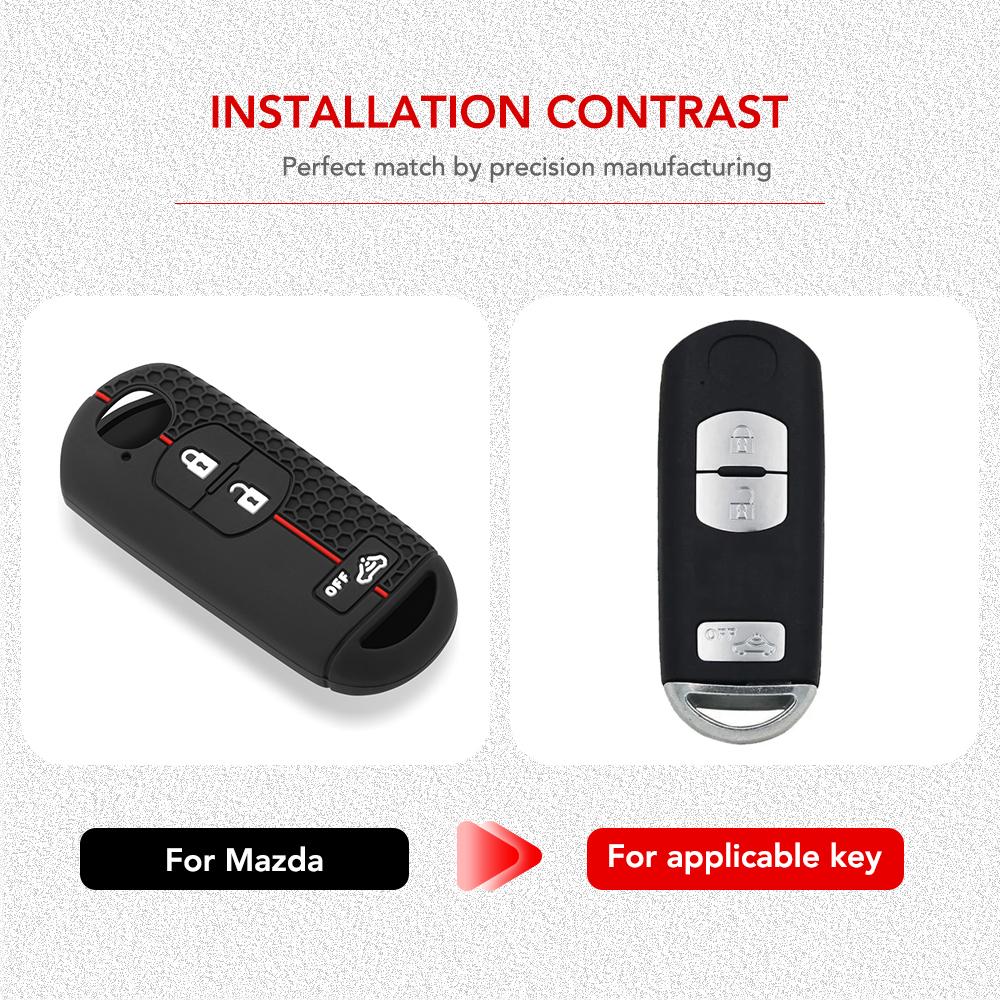 Silicone Key Case Fob For Mazda CX-3 CX5 CX-5 M2 M3 M5 M6 GT 2015 2016 2017 2018 Keyless Remote Key Cover 3 Button