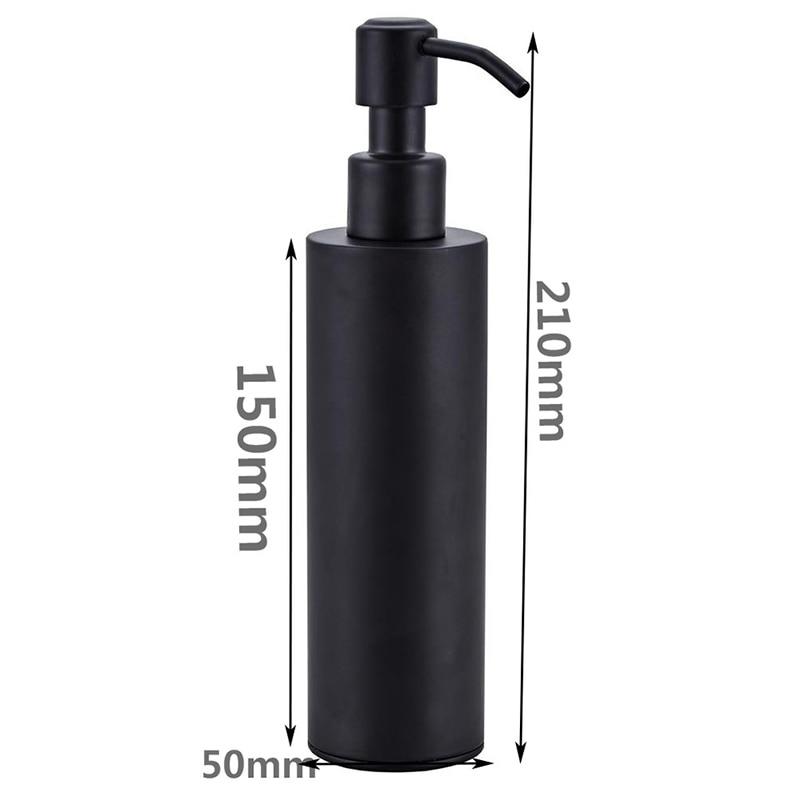 200ml Stainless Steel Soap Dispenser Round Pump Coated Black Hand Pump Soap For Soil Kitchen Bathroom | Liquid Soap Dispensers