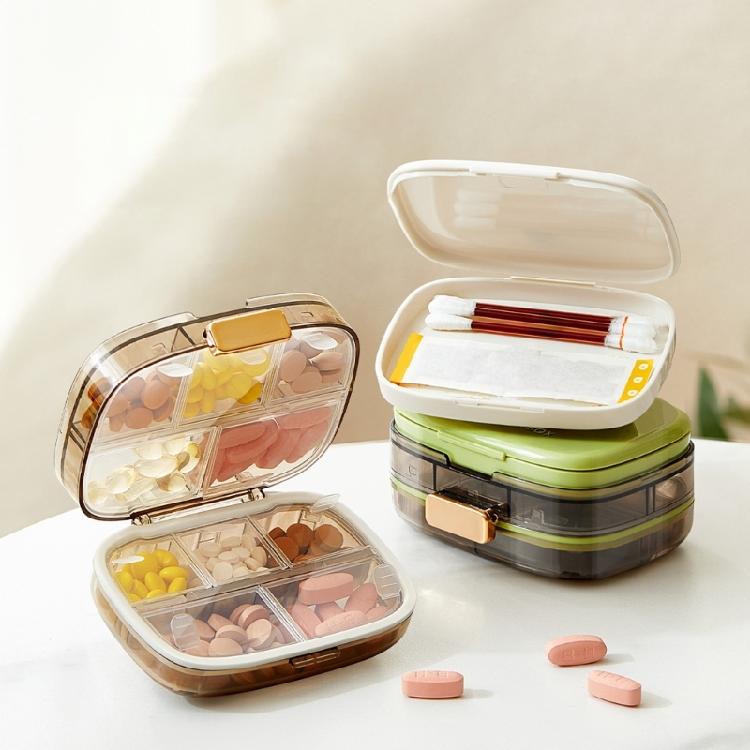 Практичный органайзер для лекарств на 10 ячеек с герметичной крышкой для дома и офиса, предотвращающий протечки и разливы.