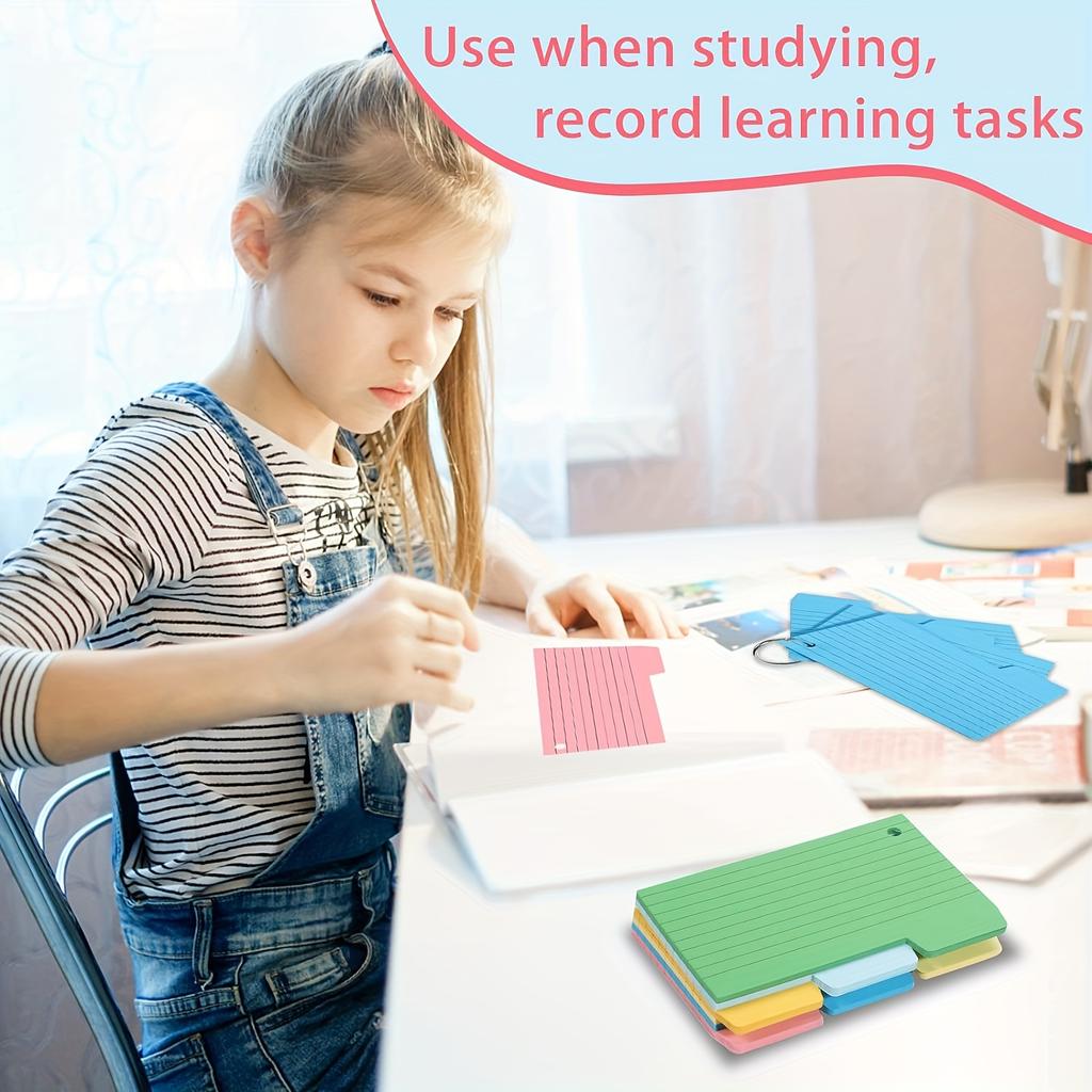 200 шт. цветных учетных карточек, линейчатые учетные карточки размером 3,45x5 дюймов с 8 шт.