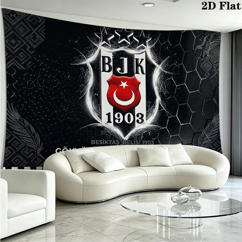 BJK Besiktas Wall Tapestry Aesthetic Wall Hanging Printed Fabric Blanket Decorative Tapestries for Bedroom Living Room Home Decor