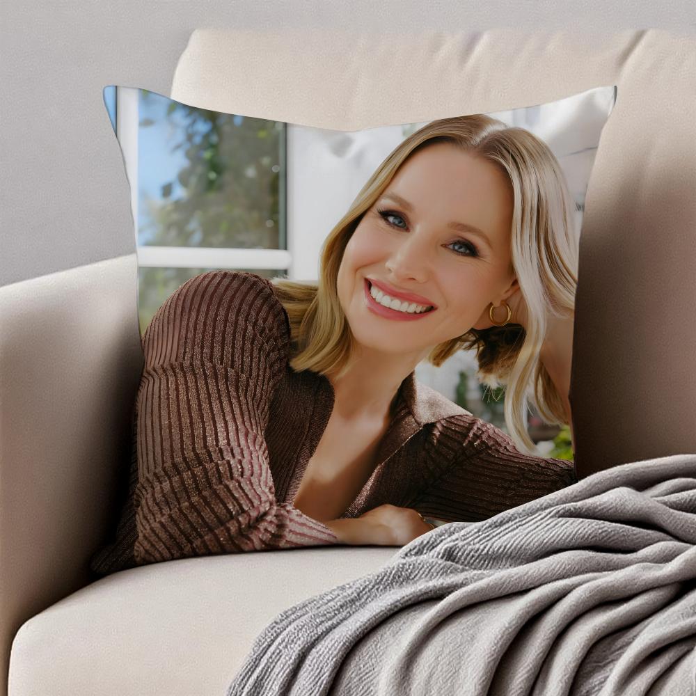 1Pcs Inspired By K-Kristen Bell Cushion Cover Pillowcase Anti-Dustmite Invisible Zipper Short Plush Sofa Cushion
