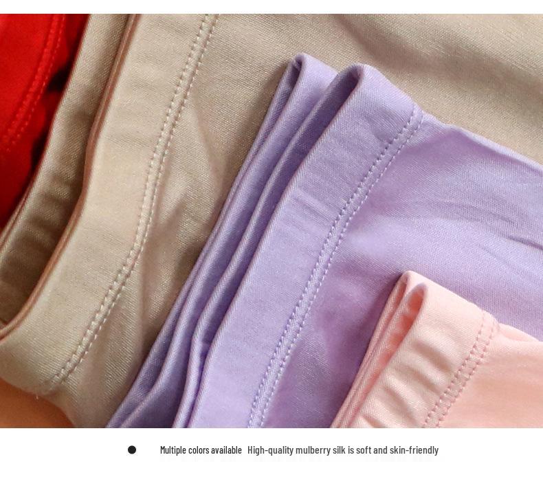 Tangge Women's Mid-Waist Mulberry Silk Boxer Briefs - Comfortable Silk Base Layer Panties