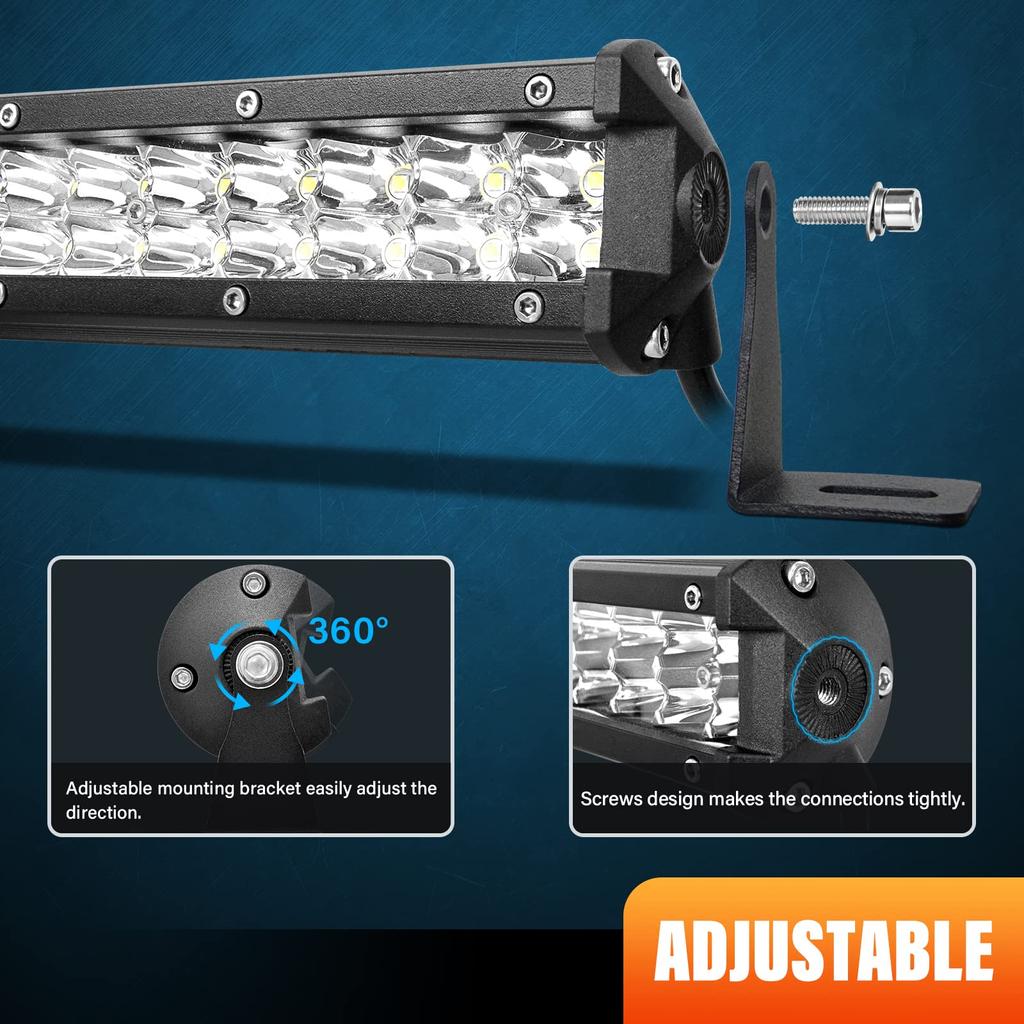 Willpower 20-дюймовая тонкая светодиодная панель мощностью 144 Вт, 12 В, 24 В, светодиодный рабочий светильник с узким углом обзора, водонепроницаемый, IP67, высокая яркость, 6000 К, белый цвет