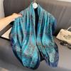 110x110cm Women Silk Square Scarf Hijab Female Design Print Lady Shawl Wraps Foulard Headbands Bufanda Large Bandana Luxury