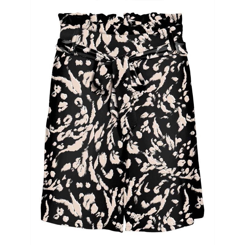 Women's High-waisted Flowing Belted Shorts with Printed Pockets VERO MODA