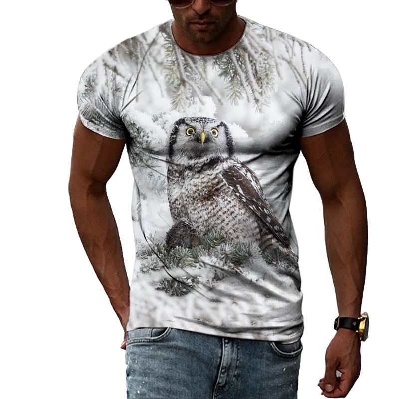Летние мужские футболки с животными и птицами, модные повседневные футболки с короткими рукавами с 3D принтом, топ в стиле Харадзюку в стиле хип-хоп с круглым вырезом